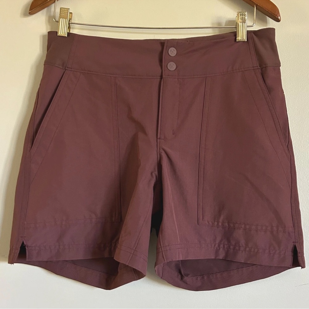 REI Co-op Women's Screenline Shorts Size 4 Maroon Stretch Drawstring 127134 UPF